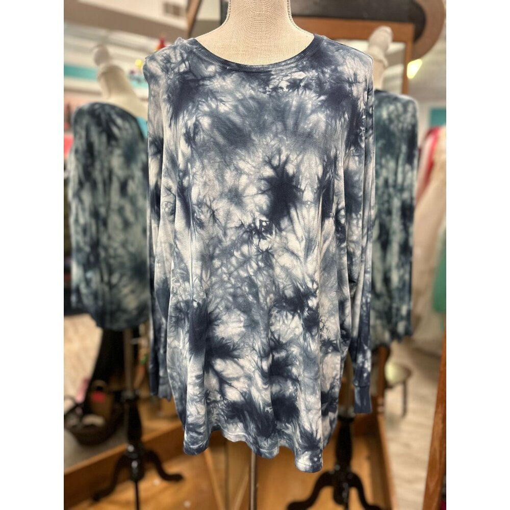 Torrid Super Soft Knit Navy Tie Dye Long Sleeve in 1